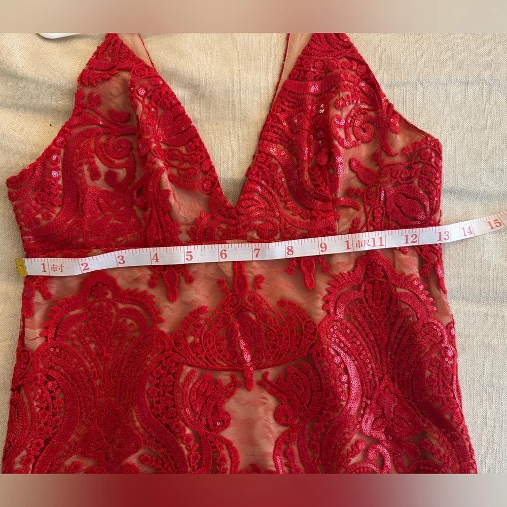 ♥️ Free People Night Shimmers Dress in Red